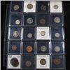 Image 1 : Page of 20 Mixed coins Mercury 10c, Braided Hair 1c, Washington 25c, Jefferson 5c, Indian 1c, Libert