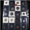 Image 2 : Page of 20 Mixed coins Barber 10c, Braided Hair 1c, Washington 25c, Mercury 10c, Indian 1c, Jefferso