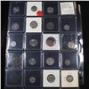 Image 2 : Page of 20 Mixed coins Mercury 10c, Braided Hair 1c, Washington 25c, Barber 10c, Buffalo 5, Jefferso