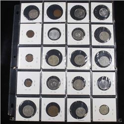 Page of 20 Mixed Foreign coins