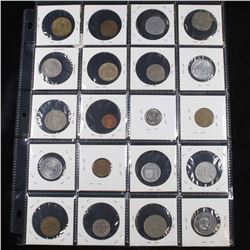 Page of 20 Mixed Foreign coins