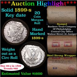 ***Auction Highlight*** Full solid date 1899-s Morgan silver dollar roll, 20 coins (fc)