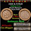 Image 1 : ***Auction Highlight*** Indian 1c Shotgun Roll, 1909 end, KEY date 's' mint on the other, Wow! (fc)
