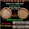 Image 1 : Lincoln Wheat cent 1c orig roll, 1909-s end, VDB other end