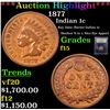 Image 1 : ***Auction Highlight*** 1877 Indian Cent 1c Graded f+ By USCG (fc)