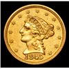 Image 2 : ***Auction Highlight*** 1845-p Gold Liberty Quarter Eagle $2 1/2 Graded Select Unc By USCG (fc)