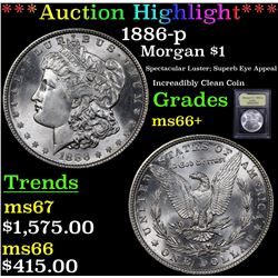 ***Auction Highlight*** 1886-p Morgan Dollar $1 Graded GEM++ Unc By USCG (fc)