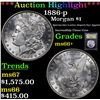 Image 1 : ***Auction Highlight*** 1886-p Morgan Dollar $1 Graded GEM++ Unc By USCG (fc)