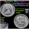 Image 1 : ***Auction Highlight*** 1921 Missouri 2*4 Old Commem Half Dollar 50c Graded GEM Unc By USCG (fc)