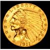 Image 2 : ***Auction Highlight*** 1911-p Gold Indian Quarter Eagle $2 1/2 Graded Select Unc By USCG (fc)