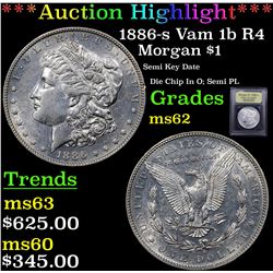 ***Auction Highlight*** 1886-s Vam 1b R4 Morgan Dollar $1 Graded Select Unc By USCG (fc)