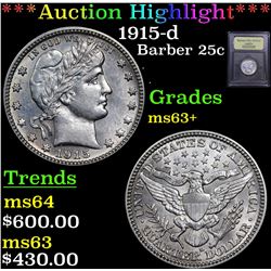 ***Auction Highlight*** 1915-d Barber Quarter 25c Graded Select+ Unc By USCG (fc)