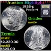 Image 1 : ***Auction Highlight*** 1926-p Peace Dollar $1 Graded GEM+ Unc By USCG (fc)