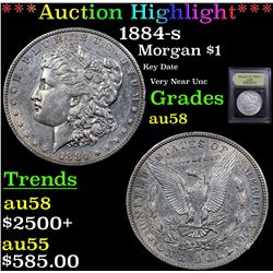 ***Auction Highlight*** 1884-s Morgan Dollar $1 Graded Choice AU/BU Slider By USCG (fc)