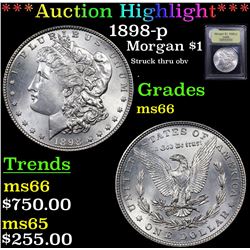 ***Auction Highlight*** 1898-p Morgan Dollar $1 Graded GEM+ Unc By USCG (fc)
