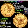 Image 1 : *Highlight Of Entire Auction* 1854-p Gold Liberty $10 Graded Select Unc By USCG (fc)