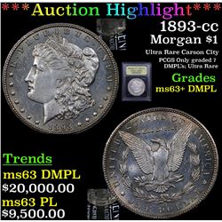 ***Auction Highlight*** 1893-cc Morgan Dollar $1 Graded Select Unc+ DMPL By USCG (fc)