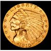 Image 2 : ***Auction Highlight*** 1910-p Gold Indian Quarter Eagle $2 1/2 Graded Select+ Unc By USCG (fc)