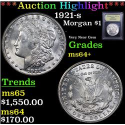 ***Auction Highlight*** 1921-s Morgan Dollar $1 Graded Choice+ Unc By USCG (fc)