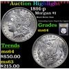 Image 1 : ***Auction Highlight*** 1891-p Morgan Dollar $1 Graded Choice Unc By USCG (fc)
