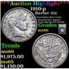 Image 1 : ***Auction Highlight*** 1910-p Barber Quarter 25c Graded GEM+ Unc By USCG (fc)