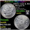 Image 1 : ***Auction Highlight*** 1884-s vam 8, R5 Morgan Dollar $1 Graded Choice AU/BU Slider+ By USCG (fc)