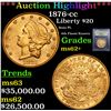 Image 1 : ***Auction Highlight*** 1876-cc Gold Liberty Double Eagle $20 Graded Select Unc By USCG (fc)