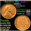 Image 1 : ***Auction Highlight*** 1909-s Lincoln Cent 1c Graded GEM Unc RD By USCG (fc)