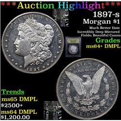***Auction Highlight*** 1897-s Morgan Dollar $1 Graded Choice Unc+ DMPL By USCG (fc)