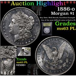 ***Auction Highlight*** 1886-o Morgan Dollar $1 Graded Select Unc PL By USCG (fc)