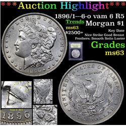 ***Auction Highlight*** 1896/1---6-o vam 6 R5 Morgan Dollar $1 Graded Select Unc By USCG (fc)