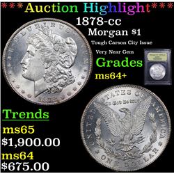 ***Auction Highlight*** 1878-cc Morgan Dollar $1 Graded Choice+ Unc By USCG (fc)