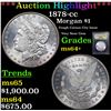 Image 1 : ***Auction Highlight*** 1878-cc Morgan Dollar $1 Graded Choice+ Unc By USCG (fc)