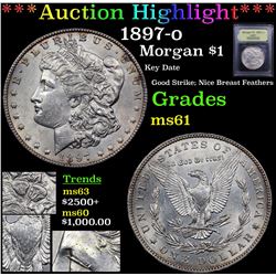 ***Auction Highlight*** 1897-o Morgan Dollar $1 Graded BU+ By USCG (fc)