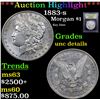 Image 1 : ***Auction Highlight*** 1883-s Morgan Dollar $1 Graded Unc Details By USCG (fc)