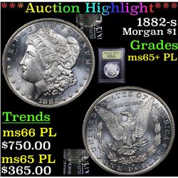 ***Auction Highlight*** 1882-s Morgan Dollar $1 Graded GEM+ PL By USCG (fc)