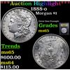 Image 1 : ***Auction Highlight*** 1888-o Morgan Dollar $1 Graded GEM Unc By USCG (fc)