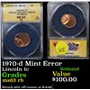 Image 1 : ANACS 1970-d Mint Error Lincoln Cent 1c Graded ms63 rb By ANACS