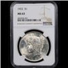Image 2 : NGC 1922-p Peace Dollar $1 Graded ms63 By NGC