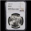 Image 2 : NGC 1925-p Peace Dollar $1 Graded ms63 By NGC