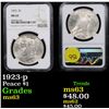 Image 1 : NGC 1923-p Peace Dollar $1 Graded ms63 By NGC