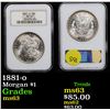 Image 1 : NGC 1881-o Morgan Dollar $1 Graded ms63 By NGC