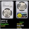 Image 1 : NGC 1922-p Peace Dollar $1 Graded ms63 By NGC