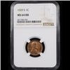 Image 2 : NGC 1929-s Lincoln Cent 1c Graded ms64 rb By NGC
