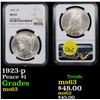 Image 1 : NGC 1923-p Peace Dollar $1 Graded ms63 By NGC