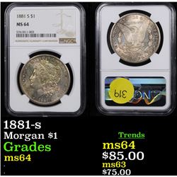 NGC 1881-s Morgan Dollar $1 Graded ms64 By NGC