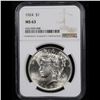 Image 2 : NGC 1924-p Peace Dollar $1 Graded ms63 By NGC