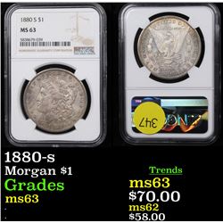 NGC 1880-s Morgan Dollar $1 Graded ms63 By NGC