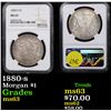 Image 1 : NGC 1880-s Morgan Dollar $1 Graded ms63 By NGC