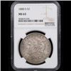 Image 2 : NGC 1880-s Morgan Dollar $1 Graded ms63 By NGC
